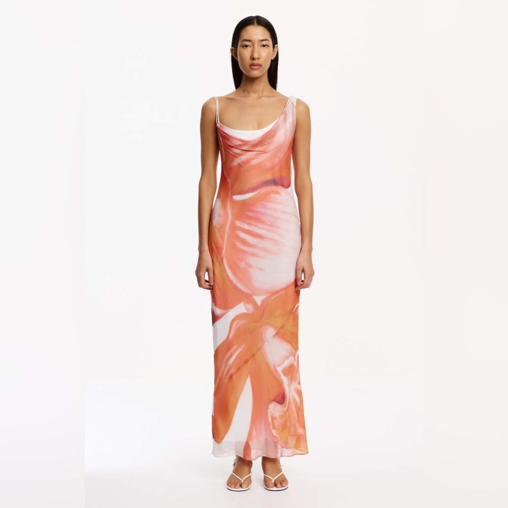 significant Other Coira Maxi Dress in Tangerine Bloom Orange Size 4 NWT - Picture 1 of 7